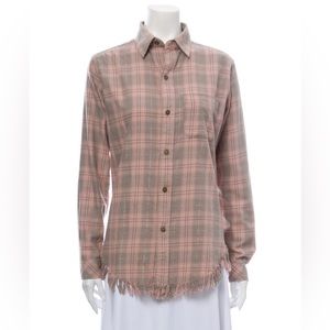 Current/Elliot Plaid print long button up